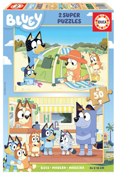 Educa | 19408 | Puzzle Bluey em Madeira | 50 peças